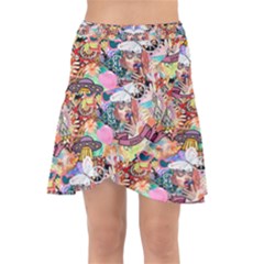 Retro Color Wrap Front Skirt by Sparkle