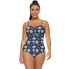 Autumn Pumpkins Retro Full Coverage Swimsuit by SychEva