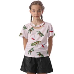 Rowan Branches And Spruce Branches Kids  Front Cut Tee by SychEva