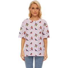 Bullfinches Sit On Branches Oversized Basic Tee by SychEva