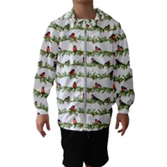 Bullfinches On The Branches Kids  Hooded Windbreaker by SychEva