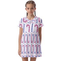 Christmas Candy Kids  Asymmetric Collar Dress by SychEva