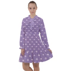 Pink Clouds On Purple Background All Frills Chiffon Dress by SychEva