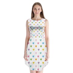 Small Multicolored Hearts Sleeveless Chiffon Dress   by SychEva