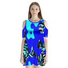 Abstract Tropical Shoulder Cutout Velvet One Piece by 3cl3ctix