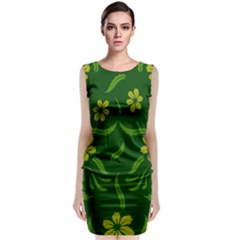 Folk Flowers Print Floral Pattern Ethnic Art Sleeveless Velvet Midi Dress by Eskimos