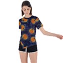 Space Pumpkins Asymmetrical Short Sleeve Sports Tee View1