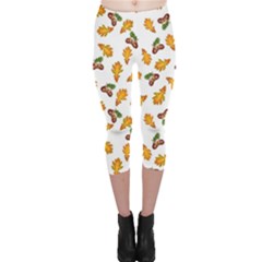 Oak Leaves And Acorns Capri Leggings  by SychEva