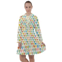 Multicolored Hearts All Frills Chiffon Dress by SychEva