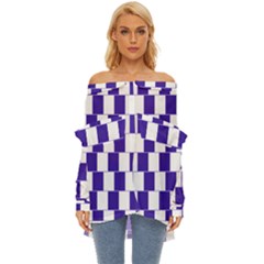 Illusion Blocks Off Shoulder Chiffon Pocket Shirt by Sparkle