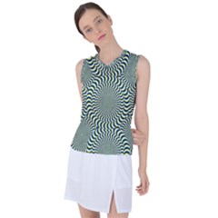 Illusion Waves Pattern Women s Sleeveless Sports Top by Sparkle