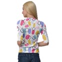 Abstract Multicolored Shapes Quarter Sleeve Raglan Tee View2