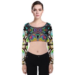 375 Chroma Digital Art Custom Kal00012 Velvet Long Sleeve Crop Top by Drippycreamart