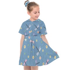 Cute Dragonflies In Spring Kids  Sailor Dress by SychEva