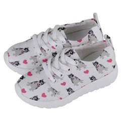 Little Husky With Hearts Kids  Lightweight Sports Shoes by SychEva