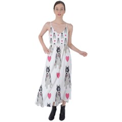 Little Husky With Hearts Tie Back Maxi Dress by SychEva