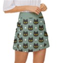 Black Cat Mini Front Wrap Skirt View3