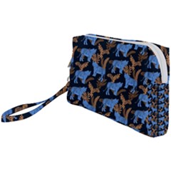 Blue Tigers Wristlet Pouch Bag (small) by SychEva