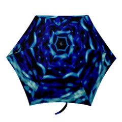 Blue Waves Abstract Series No8 Mini Folding Umbrellas by DimitriosArt