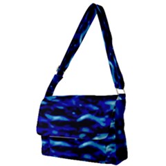 Blue Waves Abstract Series No8 Full Print Messenger Bag (s) by DimitriosArt