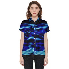 Blue Waves Abstract Series No8 Short Sleeve Pocket Shirt by DimitriosArt