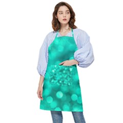 Light Reflections Abstract No9 Turquoise Pocket Apron by DimitriosArt