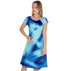 Blue Abstract 2 Classic Short Sleeve Dress by DimitriosArt