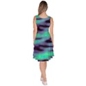 Green  Waves Abstract Series No6 Knee Length Skater Dress With Pockets View4