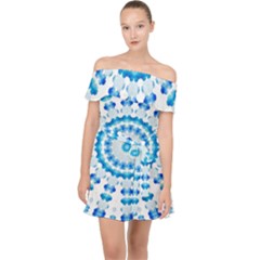 Digital Sky Off Shoulder Chiffon Dress by Sparkle