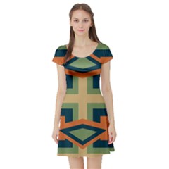 Abstract Pattern Geometric Backgrounds   Short Sleeve Skater Dress by Eskimos