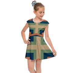 Abstract Pattern Geometric Backgrounds   Kids  Cap Sleeve Dress by Eskimos