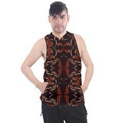 Floral Folk Damask Pattern Fantasy Flowers Floral Geometric Fantasy Men s Sleeveless Hoodie by Eskimos