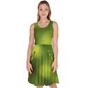 Green Vibrant Abstract No3 Knee Length Skater Dress With Pockets View1