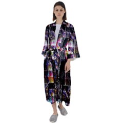 Hungry Eyes Ii Maxi Satin Kimono by MRNStudios