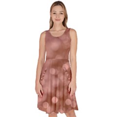 Light Reflections Abstract No6 Rose Knee Length Skater Dress With Pockets by DimitriosArt