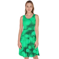 Light Reflections Abstract No10 Green Knee Length Skater Dress With Pockets by DimitriosArt