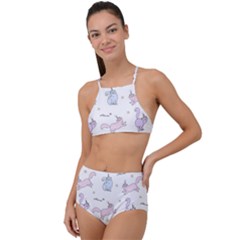 Unicorn Cats Pattern 2 High Waist Tankini Set by Littlebird