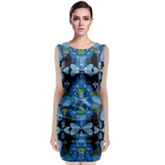 Rare Excotic Blue Flowers In The Forest Of Calm And Peace Classic Sleeveless Midi Dress by pepitasart