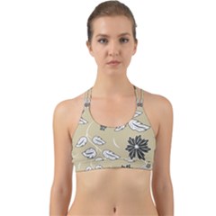 Folk Flowers Print Floral Pattern Ethnic Art Back Web Sports Bra by Eskimos