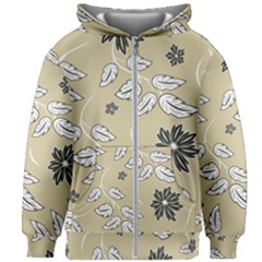 Folk Flowers Print Floral Pattern Ethnic Art Kids  Zipper Hoodie Without Drawstring by Eskimos