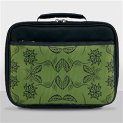 Floral Folk Damask Pattern Fantasy Flowers Floral Geometric Fantasy Lunch Bag by Eskimos