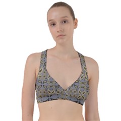 Floral Folk Damask Pattern Fantasy Flowers Floral Geometric Fantasy Sweetheart Sports Bra by Eskimos