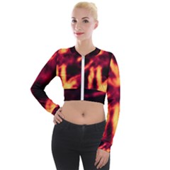 Lava Abstract Stars Long Sleeve Cropped Velvet Jacket by DimitriosArt