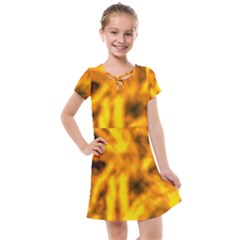 Golden Abstract Stars Kids  Cross Web Dress by DimitriosArt