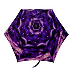 Purple  Waves Abstract Series No1 Mini Folding Umbrellas by DimitriosArt