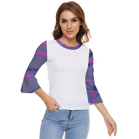 3d Lovely Geo Lines Bell Sleeve Top by Uniqued