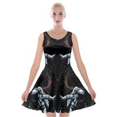 Digital Illusion Velvet Skater Dress by Sparkle