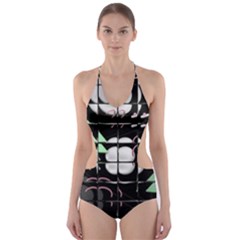 Digital Illusion Cut-out One Piece Swimsuit by Sparkle