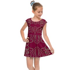 Abstract Pattern Geometric Backgrounds   Kids  Cap Sleeve Dress by Eskimos