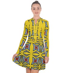 Abstract Pattern Geometric Backgrounds   Long Sleeve Panel Dress by Eskimos